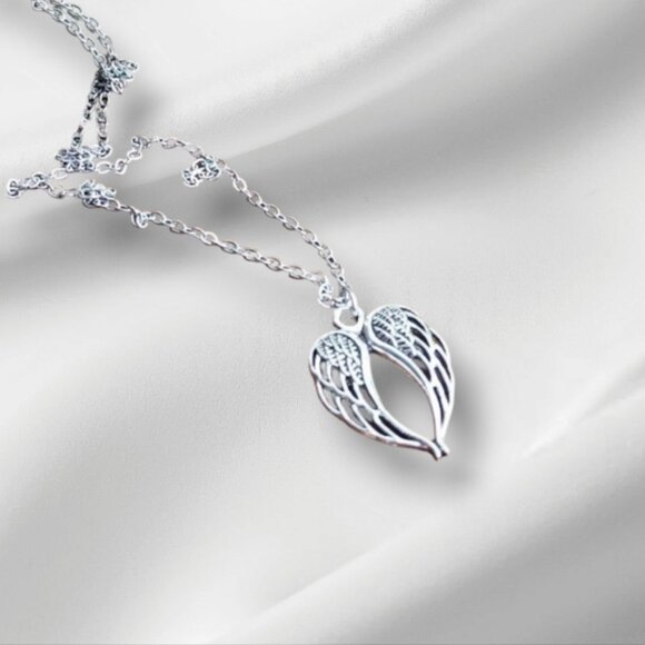 Angel Wing Charm Stainless Steel Necklace - Picture 1 of 1